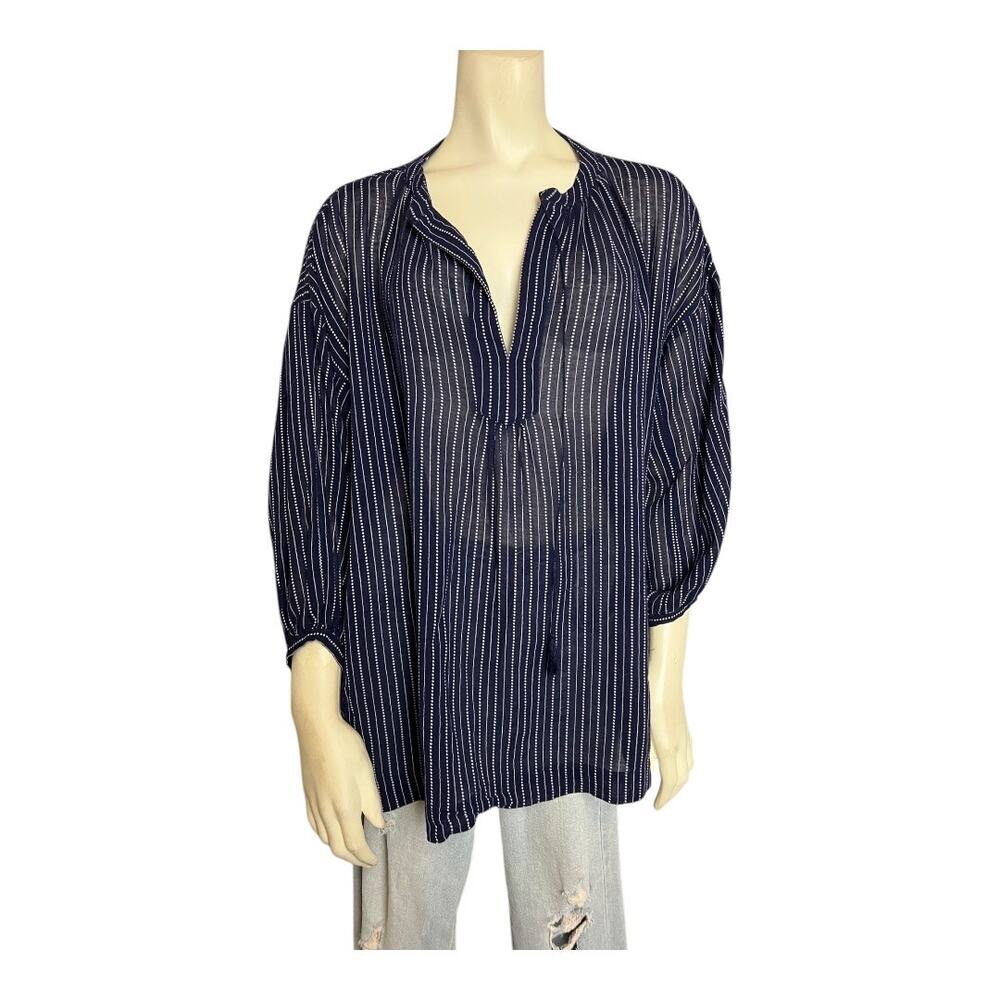 Madewell Size small sheer striped blouse shirt Cotton